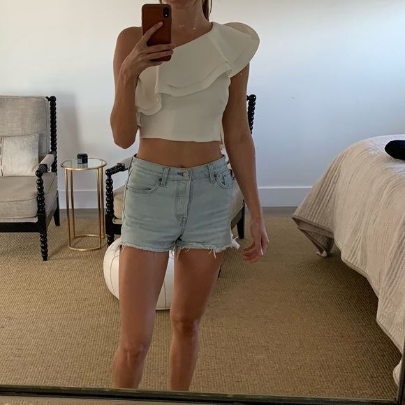 White/cream off the shoulder crop top - Picture 4 of 5